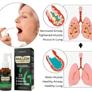 ODEIUN® 3X Mullein Lung Spray Flush Out Tar Phlegm for Smokers COPD
