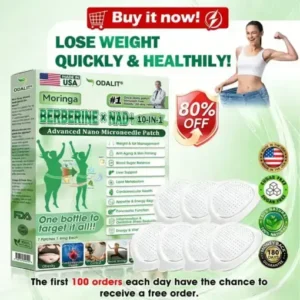 ODEIUN™ Moringa Berberine NAD 𝟏𝟎-𝐢𝐧-𝟏 𝐀𝐝𝐯𝐚𝐧𝐜𝐞𝐝 𝐍𝐚𝐧𝐨 𝐌𝐢𝐜𝐫𝐨𝐧𝐞𝐞𝐝𝐥𝐞 𝐏𝐚𝐭𝐜𝐡 𝐎𝐧𝐜𝐞 𝐃𝐚𝐢𝐥𝐲, 𝐕𝐢𝐬𝐢𝐛𝐥𝐞 𝐑𝐞𝐬𝐮𝐥𝐭𝐬 𝐢𝐧 𝟕 𝐃𝐚𝐲𝐬